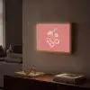 Lijnillustratie - Kersen - Tak - Wit Light Box met batterij (Wandlamp) middel -sfeer1