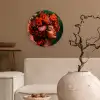 Vrouw - Drankenfruit - Rozen Wandcirkel kunststof plaat 5mm dik klein -sfeer1