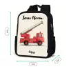 Brandweerwagen - Getekend - Rood Rugzak - Zwart middel -productfoto_formaten