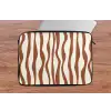 Golvende lijnen - Strepen - Beige - Bruin laptophoes neopreen klein -tafel