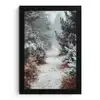 Bos - Winter - Bomen - Natuur - Pad - Sneeuw fotolijst zwart zonder passe partout klein -3d