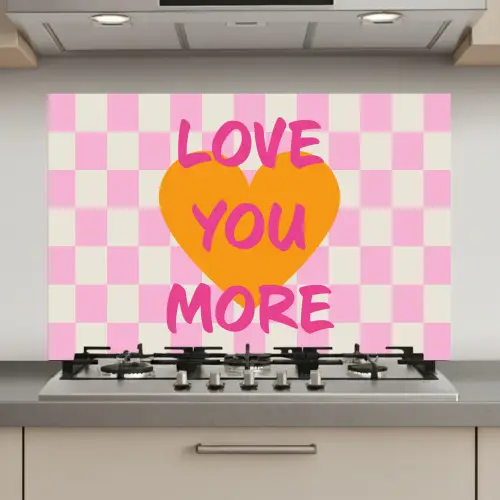 Valentijn - Love - Roze - Oranje keuken achterwand spatscherm klein -3d_website
