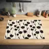 Tulpen - Patroon - Zwart Inductie beschermer vinyl 3mm klein 276 -sfeer5