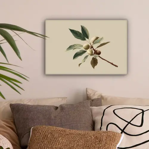 Tak - Groene Bladeren - Vruchten canvas 2cm klein -sfeer1