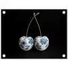 Kersen - Delfts blauw - Fruit tuinposter los doek klein -3d