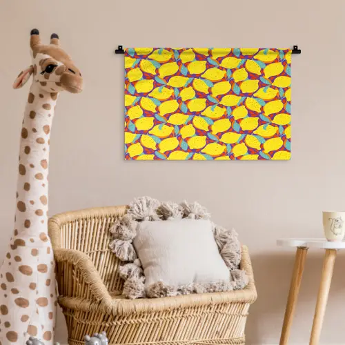 Citroenen - Geel - Stippen - Oranje Wandkleed katoen klein 269 -wsfeer5_kind