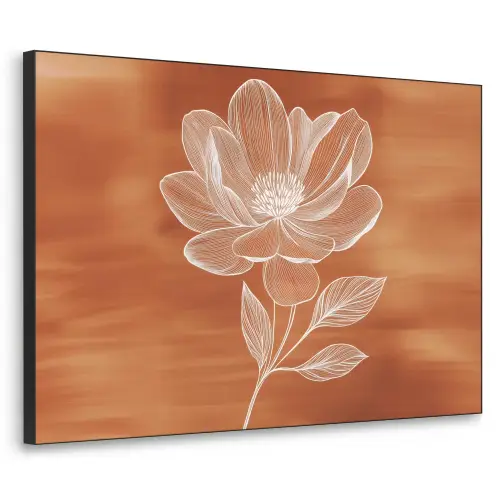 Bloem - Minimalistisch - Wit Textielframe zwart klein -3d