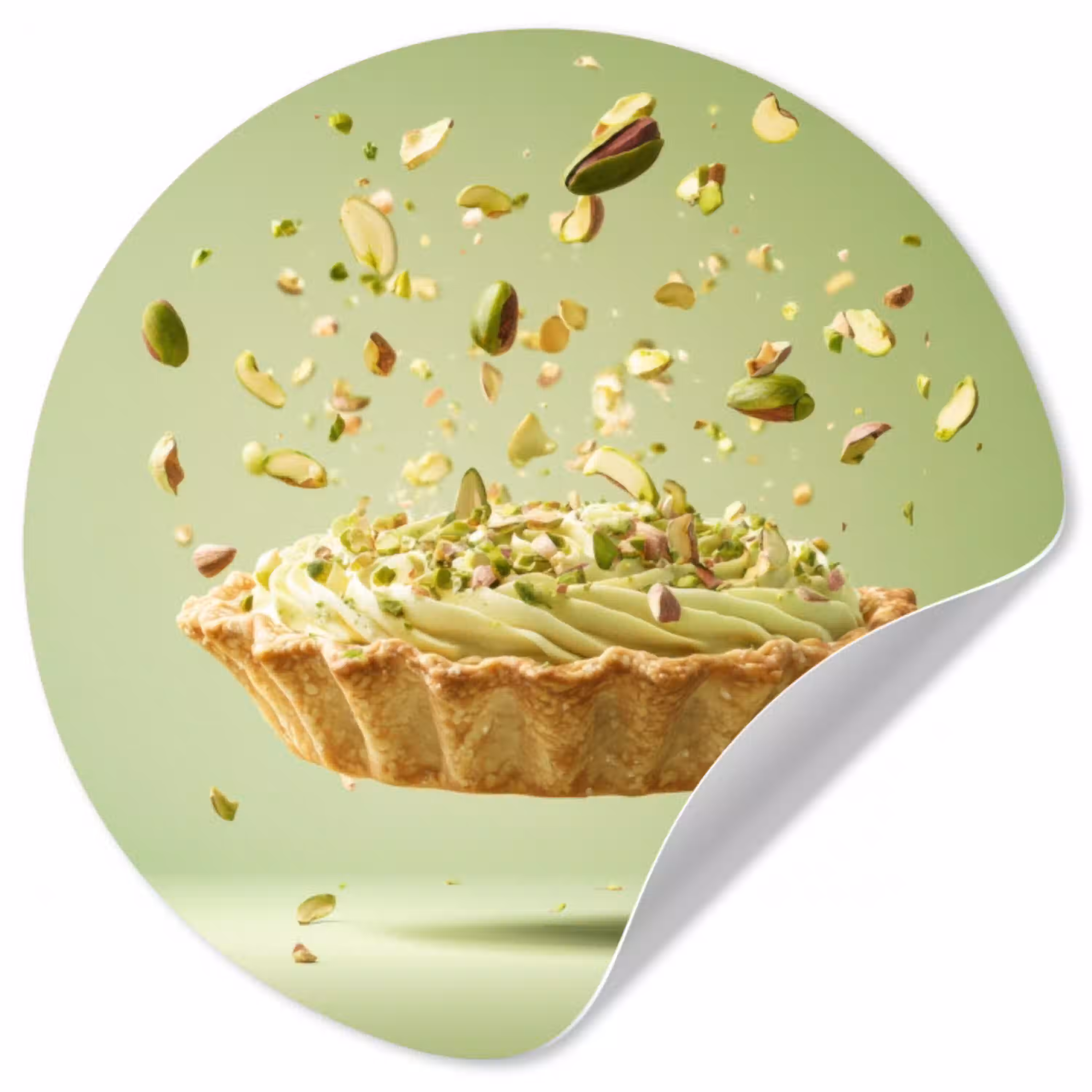 Pistache - Taart - Noten - Eten Wandcirkel behangsticker klein -3d
