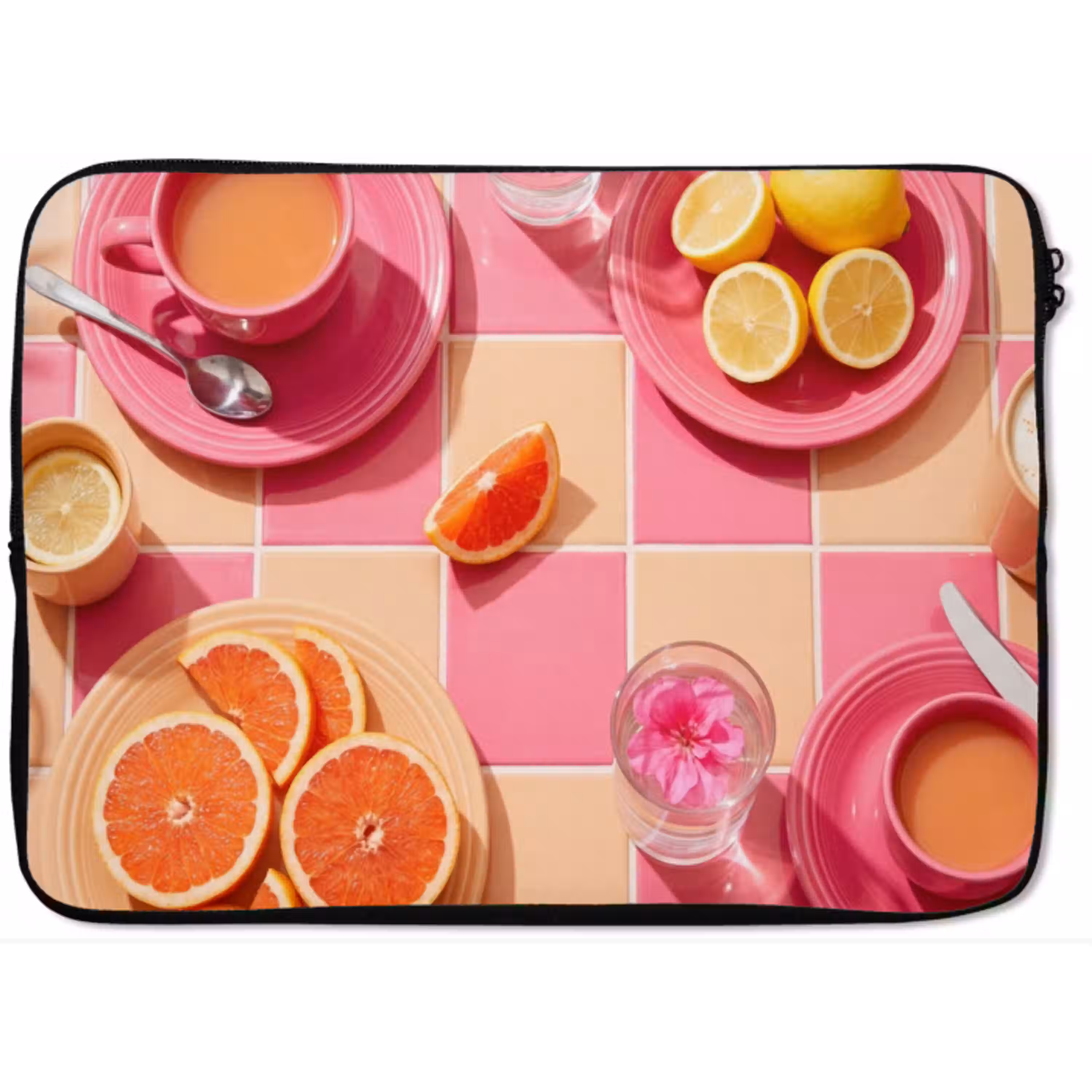 Eten - Citrusvruchten - Stillevens - Roze - Oranje laptophoes neopreen klein -zkaufland3dotto