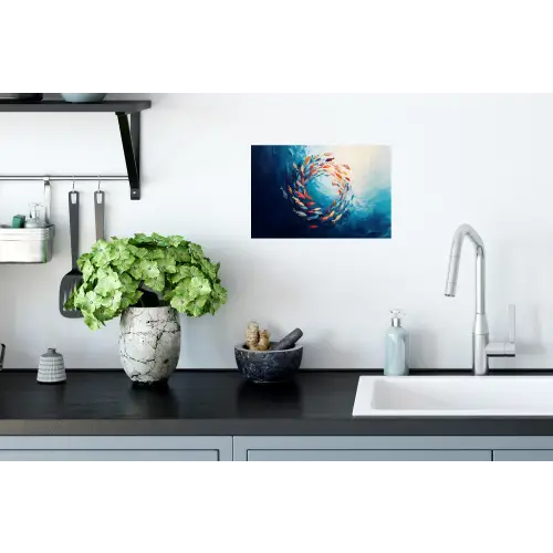 Zee - Vissen - Kleurrijk - Dynamisch Muursticker klein -keuken