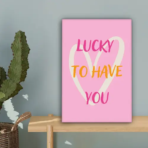 Lucky - Love - Valentijn - Roze canvas 2cm klein -sfeer4