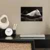 Paarden - Zwart - Wit - Kudde poster papier klein -sfeer1