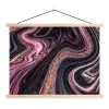 Marmerlook - Roze - Paars - Goud - Luxe - Marmer textielposter latten blank klein -3d
