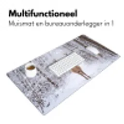 Hert - Winter - Bos - Natuur - Wit Muismat XXL klein -sfeer4