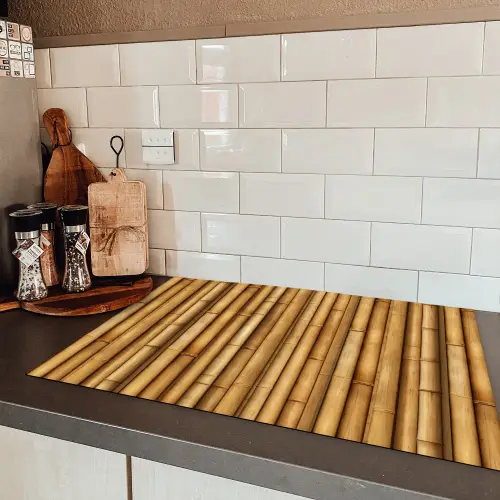 Donker - Bamboe - Hout Inductie beschermer vinyl 3mm klein 276 -sfeer3