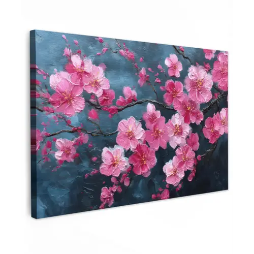 Bloem - Bloesems - Roze - Abstract canvas 2cm klein -z3d