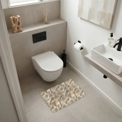 Waaierstructuren - Beige - Vezeltextuur WCmat klein 1009 -sfeer1