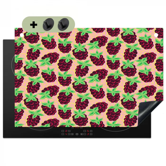 Frambozen - Rood - Roze - Patroon Inductie beschemer met haakjes klein 777 -3d