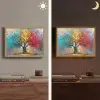 Boom - Kleurrijk - Grijs - Modern Light Box met batterij (Wandlamp) middel -sfeer3