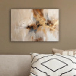 Modern - Bruin - Abstract - Beige canvas 2cm klein -sfeer3