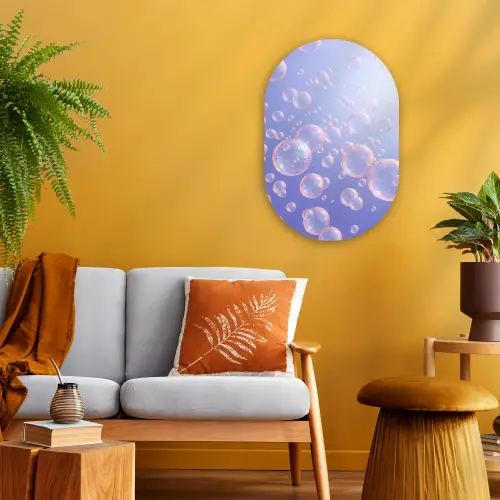 Pastel - Bubbels - Dromerig Wandcirkel Ovaal Forex klein -sfeer4