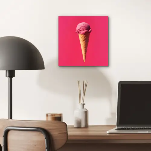 Schepijs - Roze - Hoorntje aluminium wit klein -sfeer5