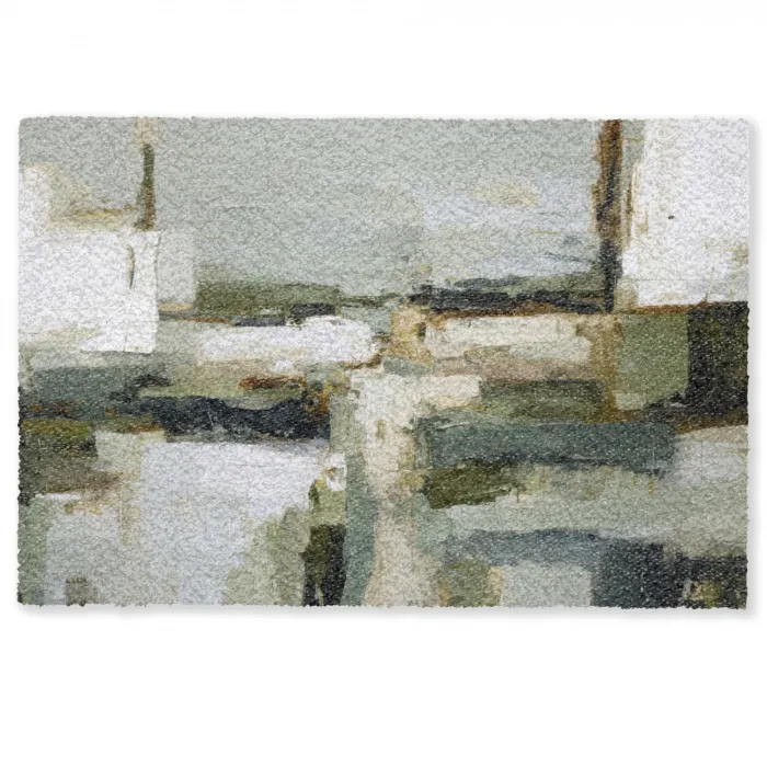 Penseelstreken - Groen - Abstract - Japandi Deurmat klein -zkaufland3d