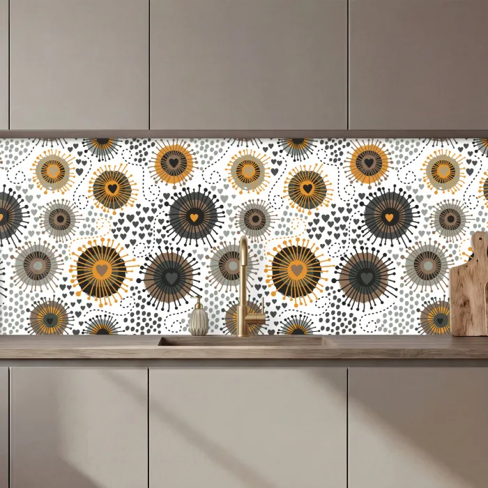 Hart - Jaren 50 - Patroon keuken achterwand 2 middel 871 zz_3dshopping