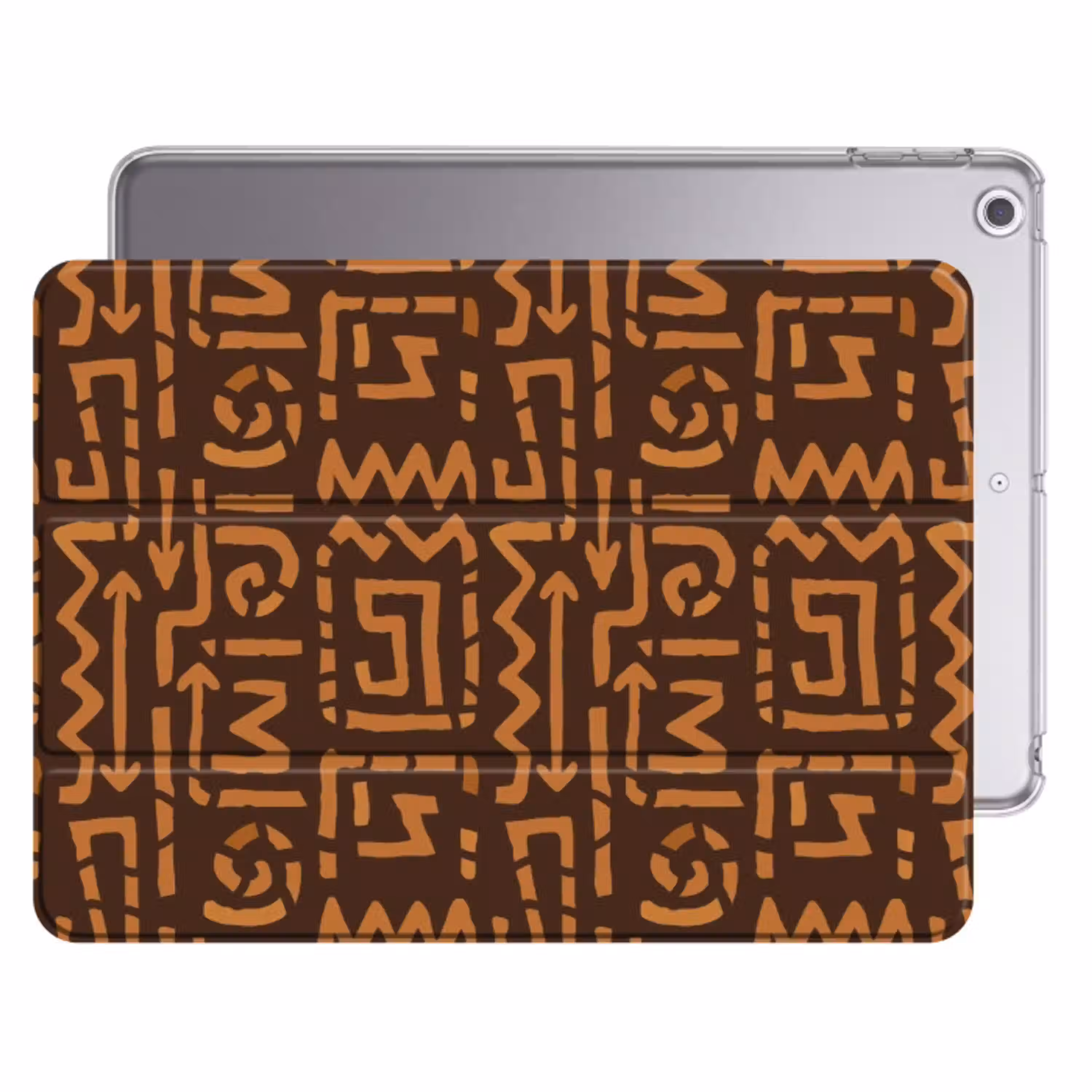 Chocoladebruin - Etnisch - Tribaal - Symbolen Apple iPad 2017 middel 1172 -threedimensional_3d_global