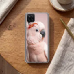 Kaketoe - Portret - Roze Telefoonhoesje Samsung Galaxy A12 klein -sfeer1