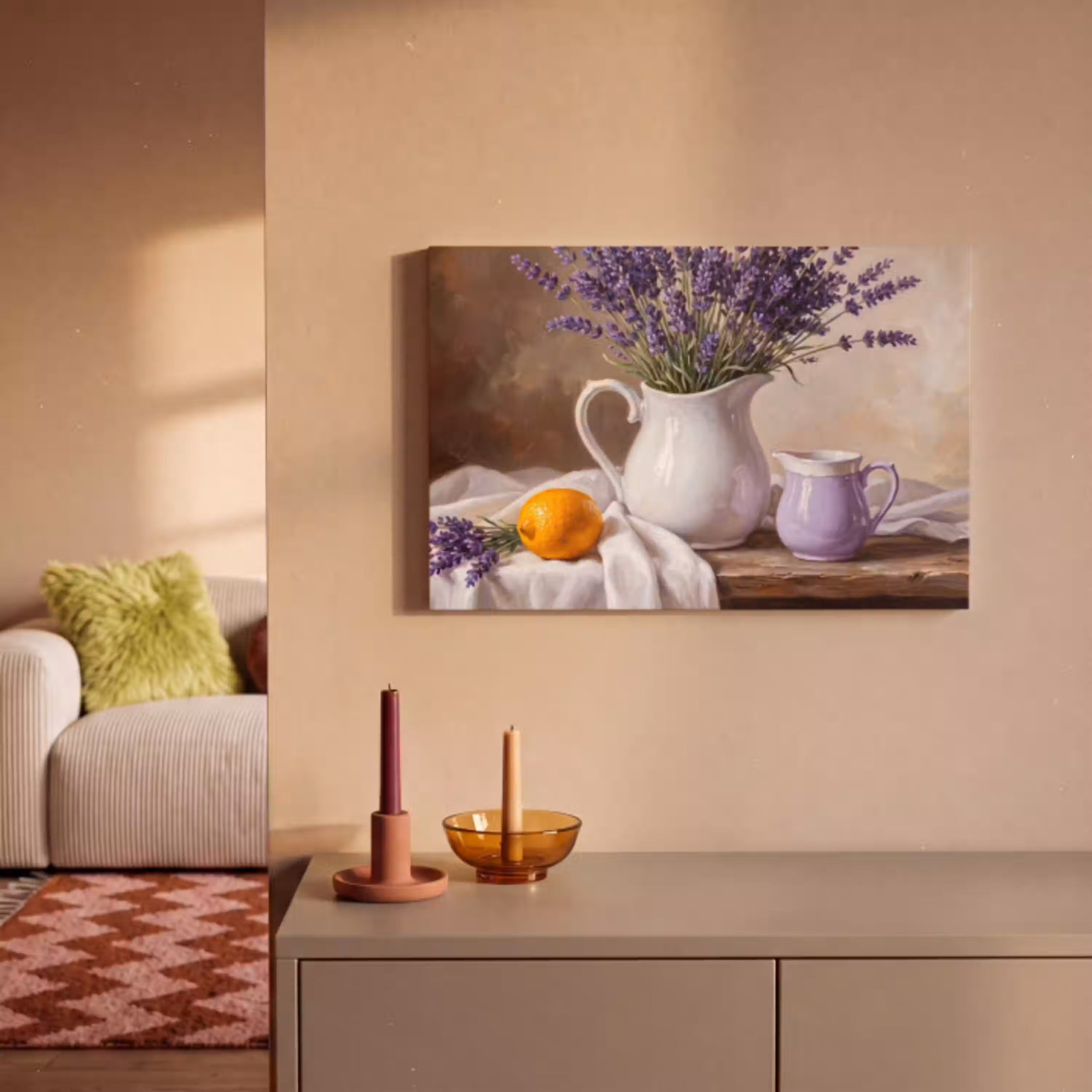Bloemen - Stilleven - Paars canvas 2cm klein -sfeer1