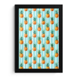 Ananas - Strepen - Groen fotolijst zwart zonder passe partout klein 224 -3d