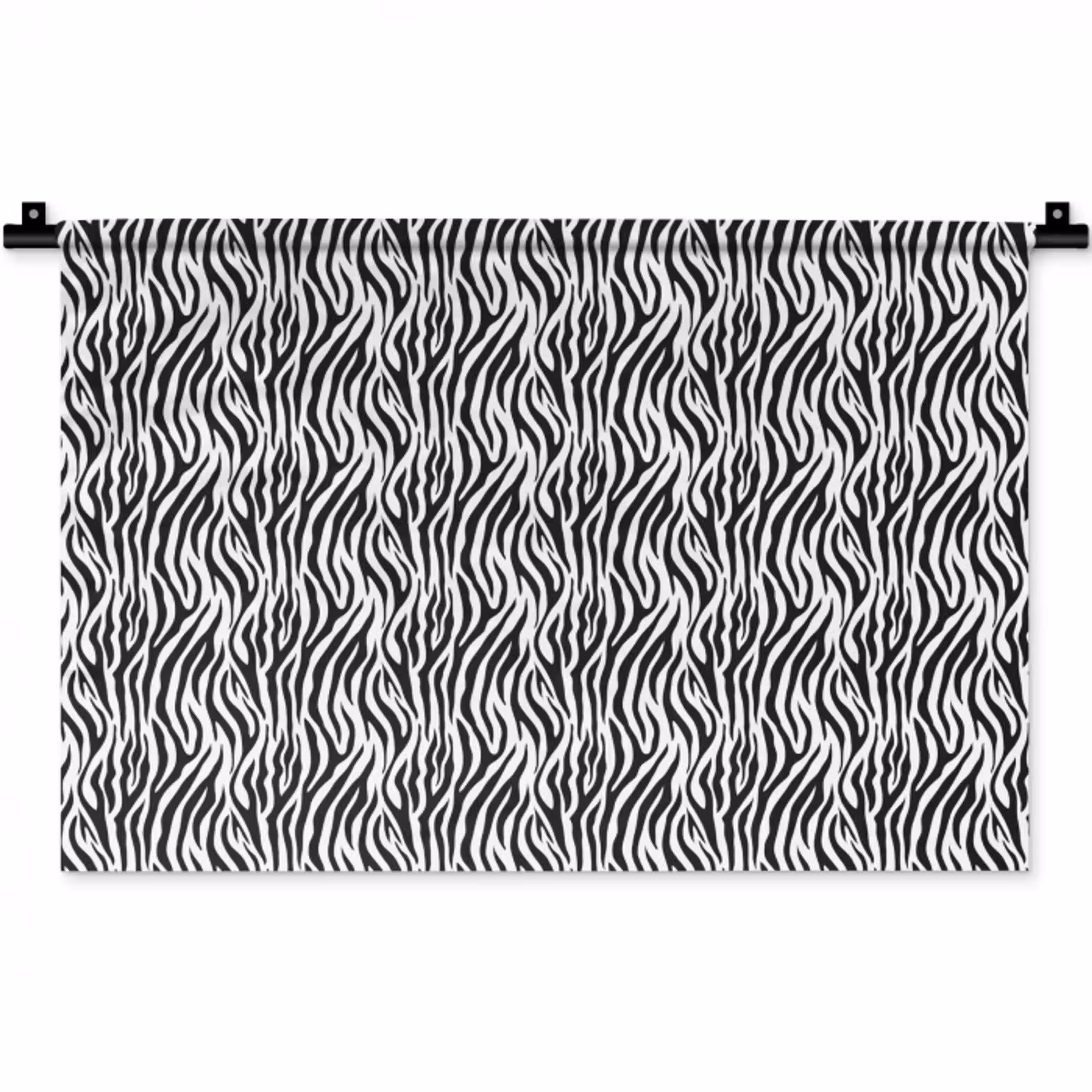 Zwart - Wit - Zebra - Patroon Wandkleed katoen klein 269 -zz3d