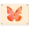 Vlinder - Minimalistisch - Roze tuinposter los doek klein -3d