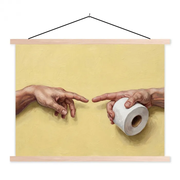 Klassiek - Kunst - Humor textielposter latten blank klein -3d