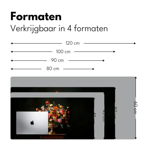 Goud - Bloemen - Kleuren - Vaas Muismat XXL klein -sfeer5