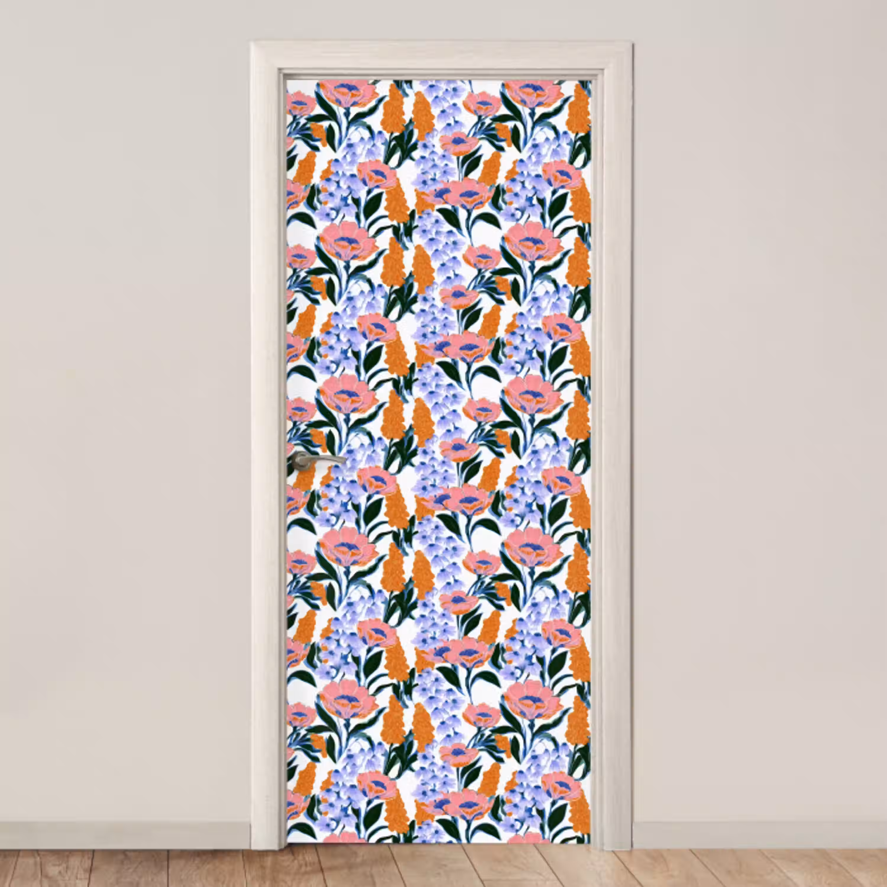 Patroon - Aquarel - Kleurrijk deurposter klein 289 -3d_beige