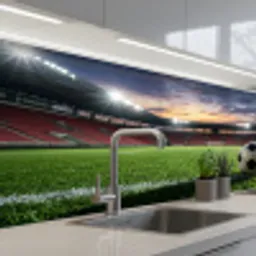 Voetbal - Stadion - Sport - Groen keuken achterwand 2 middel -3d_schuin