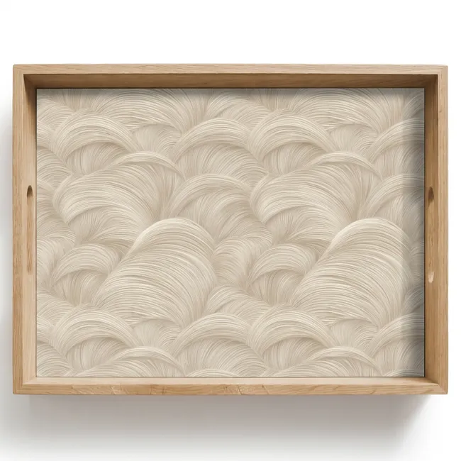 Tablett - Bögen - Muster - Beige