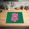 Abstract - Pink - Lijnen - Groen Inductie beschermer vinyl 3mm middel -sfeer5