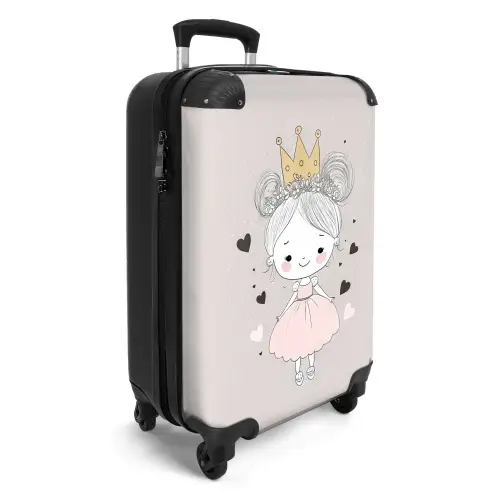Prinses met knotjes Koffer - NBS - Handbagage middel -productfoto_3d