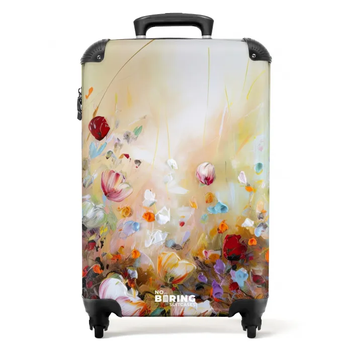 Olieverf - Bloemen - Kleurrijk - Natuur NBS - Handbagage koffer - Kinderen Unisex middel -productfoto_recht