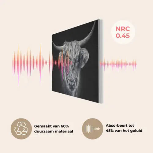 Schotse hooglander - Zwart - Koe - Dieren PET vilt klein -USP_NL