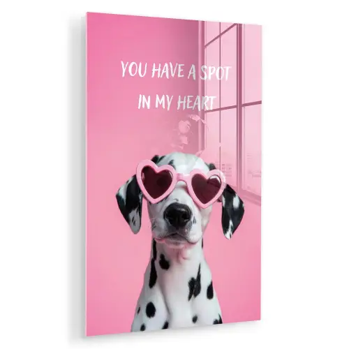 Hartjes - Hond - Valentijn - Roze plexiglas 5mm klein -zzzproduct_nieuw