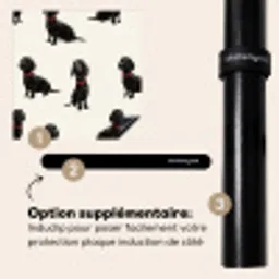 Hond - Patroon - Zwart Inductie beschermer vinyl 3mm middel 274 -zzzzzzz-induclip_FR