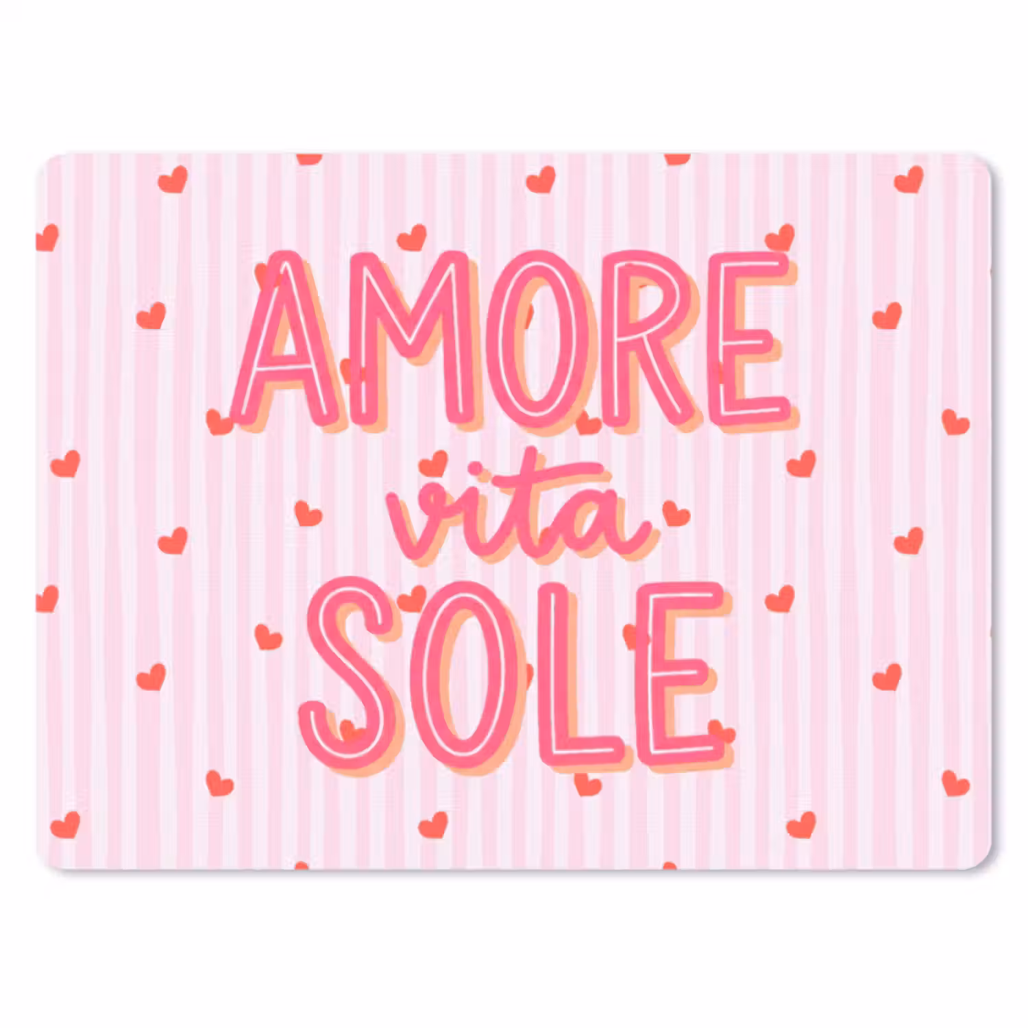 Muismat - Amore vita sole - Roze - Hartjes