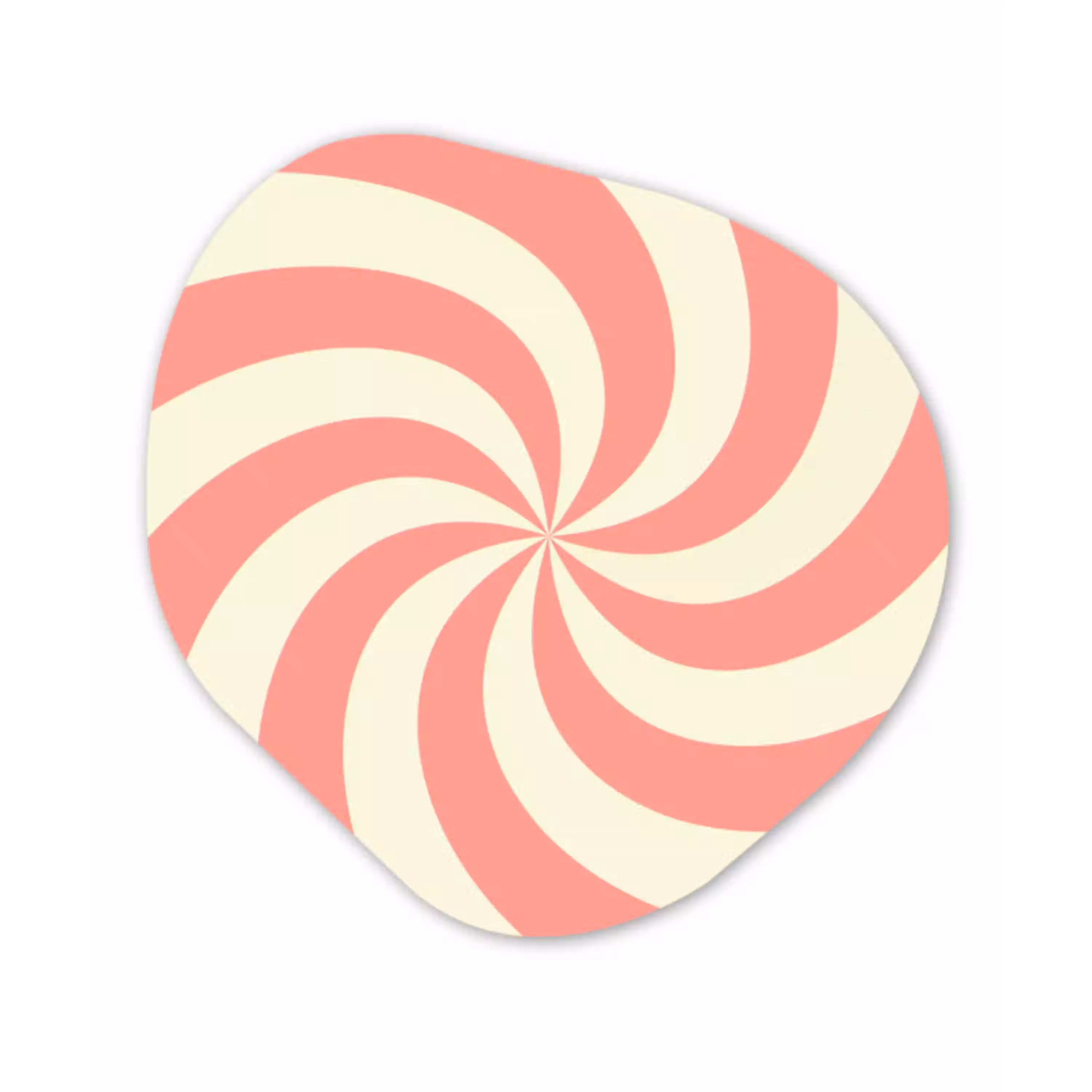 Spiraal - Patroon - Abstract - Roze - Beige Wandcirkel Organisch Aluminium middel -3d