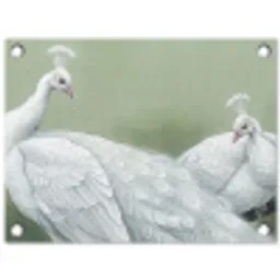 Pauwen - Wit - Natuur - Groen tuinposter los doek klein -3d