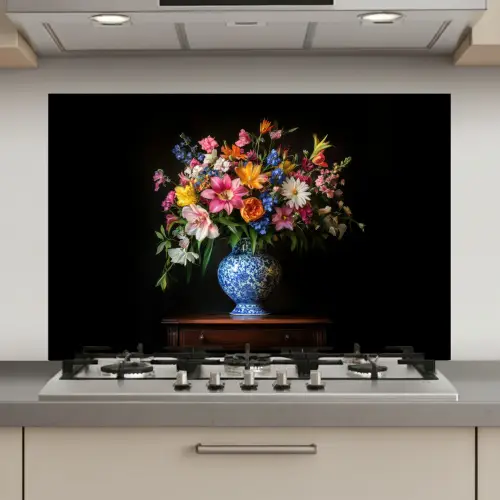 Kleur - Vaas - Bloemen - Boeket keuken achterwand spatscherm klein -3d_website