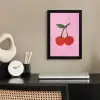 Kersen - Roze - Illustratie fotolijst zwart zonder passe partout klein -sfeer1